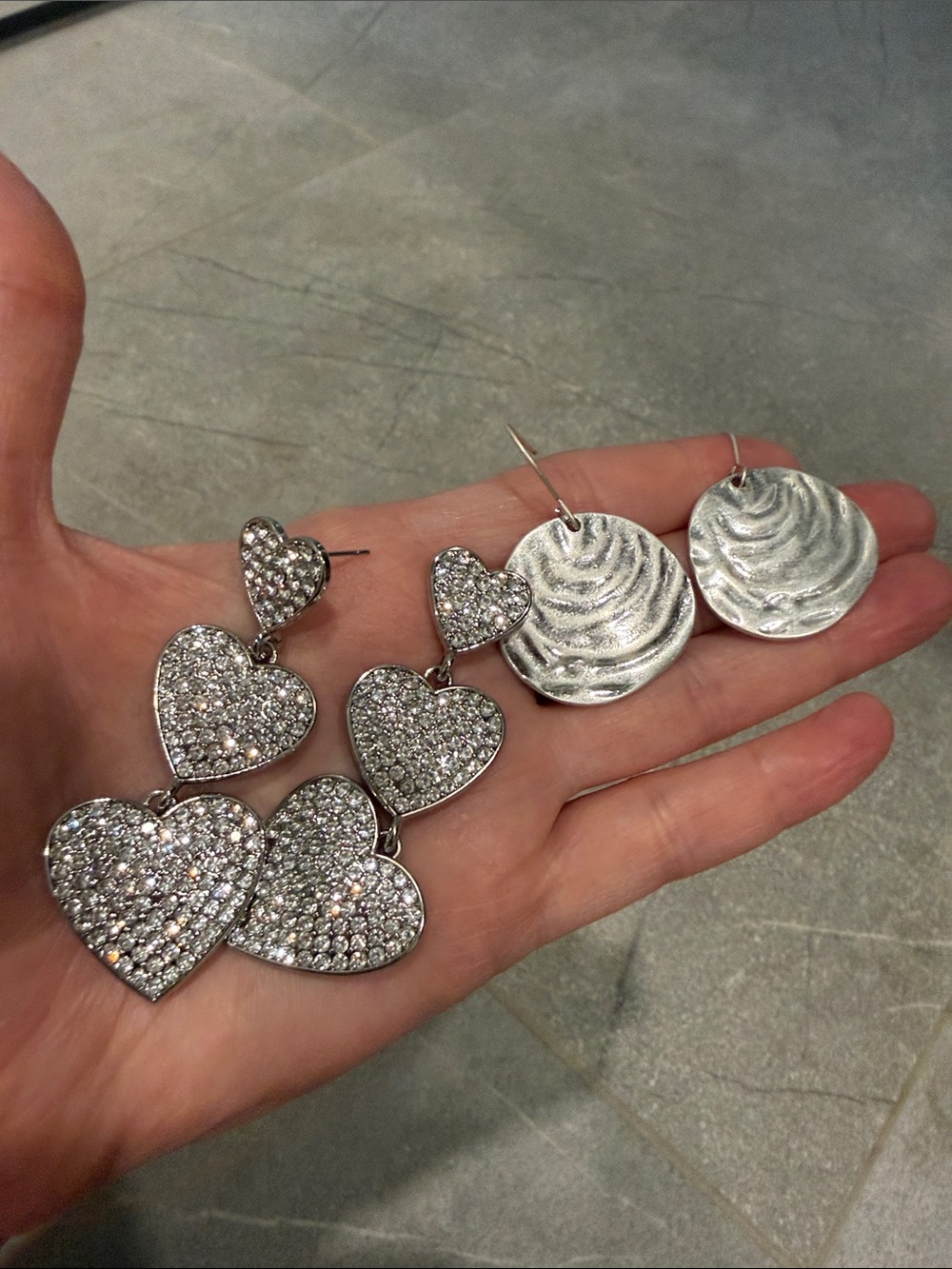Park Lane Silver Pave Heart Drop Earrings